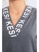 Suknelė su gobtuvu ir print (Grafito)