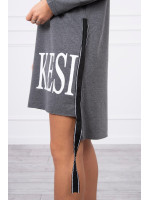 Suknelė su gobtuvu ir print (Grafito)