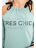 Suknelė su užrašu „Tres Chic“ (Tamsi mėtos)