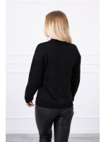 Vilnonis megztinis su aukštu kaklu (Juoda)