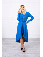 Suknelė su dekoratyvinėmis belt ir an užrašu (Mėlyna)