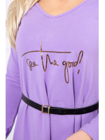 Suknelė su dekoratyvinėmis belt ir an užrašu (Violetinė)