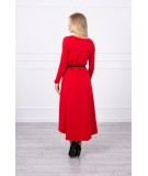 Suknelė su dekoratyvinėmis belt ir an užrašu (Raudona) 