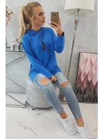 Bliuzonas su gobtuvu ir užtrauktuku „Oversize“ (Mėlyna)