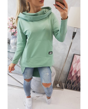 Bliuzonas su ilgesne nugara ir gobtuvu (Tamsi mėtos) Bliuzonas su ilgesne nugara ir gobtuvu (Tamsi mėtos)