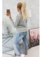 Šiltas raštuotas megztinis su 70% vilnos (Pilka)