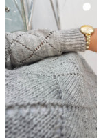 Šiltas raštuotas megztinis su 70% vilnos (Pilka)