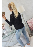 Šiltas raštuotas megztinis su 70% vilnos (Juoda)