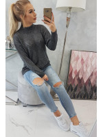 Šiltas raštuotas megztinis su 70% vilnos (Grafito)