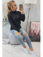 Megztinis su aukšta apykakle (Grafito)