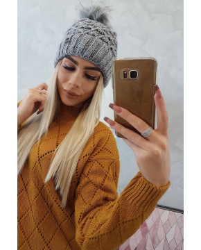 Kepurė moterims K165 (Tamsiai pilkos spalvos) Kepurė moterims K165 (Tamsiai pilkos spalvos)