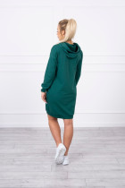 Vienspalvė suknelė džemperis su gobtuvu (Žalia)