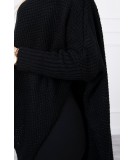 Vilnonis megztinis su aukšta apykakle ir skeltukais šonuose (Juoda)