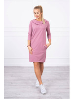 Suknelė su gobtuvu ir kišenėmis (Tamsi) (Rožinė)