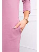 Suknelė su gobtuvu ir kišenėmis (Tamsi) (Rožinė)