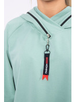 Bliuzonas su gobtuvu ir užtrauktuku „Oversize“ (Tamsi mėtos)