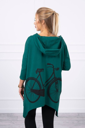Bliuzonas su dviračio dekoracija nugaroje (Žalia)