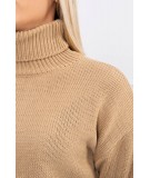 Megztinis su aukšta apykakle (Šviesiai ruda)