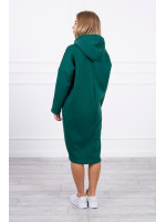 Suknelė su gobtuvu ir skeltukais šonuose (Žalia)