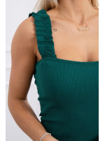 Suknelė su rauktomis petnešėlėmis (Žalia)