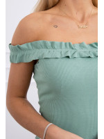 Žavinga suknelė su stilingomis raukšlėmis (Tamsi) (Mėtos)