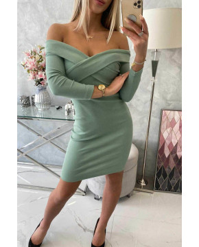 Aptempta suknelė su iškirpte (Tamsi mėtos) Aptempta suknelė su iškirpte (Tamsi mėtos)