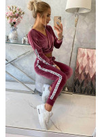Veliūrinis kostiumėlis su užrašu „Queen“ (Tamsiai rožinė)