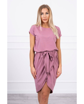 Suknelė su asimetrišku priekiu ir dirželiu (Tamsi rožinė) Suknelė su asimetrišku priekiu ir dirželiu (Tamsi rožinė)