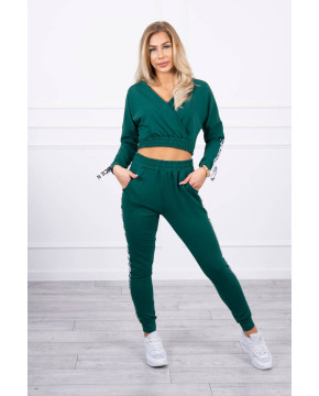 Dviejų dalių kostiumėlis su juostelėmis (Žalia) Dviejų dalių kostiumėlis su juostelėmis (Žalia)