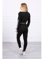 Dviejų dalių kostiumėlis su juostelėmis (Juoda)