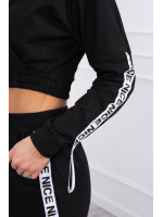 Dviejų dalių kostiumėlis su juostelėmis (Juoda)