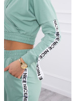 Dviejų dalių kostiumėlis su juostelėmis (Tamsi mėtos)