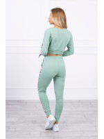 Dviejų dalių kostiumėlis su juostelėmis (Tamsi mėtos)