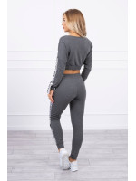 Dviejų dalių kostiumėlis su juostelėmis (Šviesi grafito)