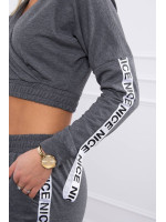 Dviejų dalių kostiumėlis su juostelėmis (Šviesi grafito)