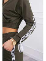 Dviejų dalių kostiumėlis su juostelėmis (Chaki)