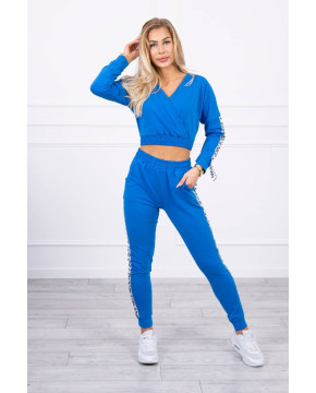 Dviejų dalių kostiumėlis su juostelėmis (Mėlyna) Dviejų dalių kostiumėlis su juostelėmis (Mėlyna)