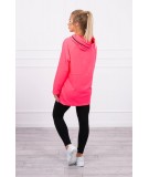 Bliuzonas su gobtuvu ir užtrauktuku „Oversize“ (Neoninė rožinė)