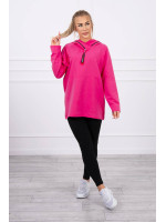 Bliuzonas su gobtuvu ir užtrauktuku „Oversize“ (Fuksijos)