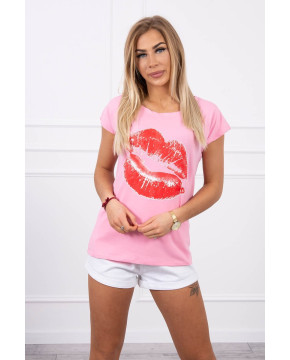 Palaidinė su paveikslėliu „Lips“ (Šviesiai rožinė) Palaidinė su paveikslėliu „Lips“ (Šviesiai rožinė)