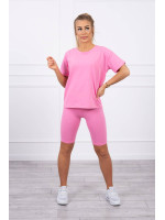 Sportinis palaidinės ir šortų komplektas (Rožinės spalvos)