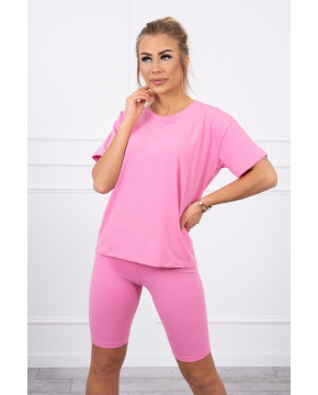 Sportinis palaidinės ir šortų komplektas (Rožinės spalvos)