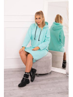 Suknelė su gobtuvu ir skeltukais šonuose (Mėtos)