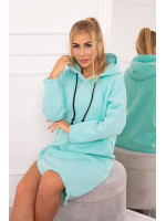 Suknelė su gobtuvu ir skeltukais šonuose (Mėtos)