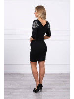 Suknelė su sparnų dekoracija (Juoda)