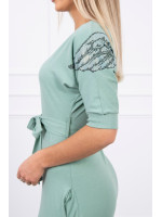 Suknelė su sparnų dekoracija (Tamsi) (Mėtos)