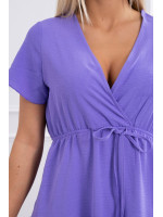 Suknelė su trumpomis rankovėmis ir dirželiu (Violetinė)