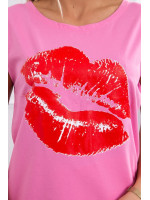 Palaidinė su paveikslėliu „Lips“ (Rožinė)