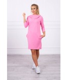 Suknelė su gobtuvu ir kišenėmis (Šviesi) (Rožinė)