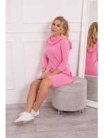 Suknelė su gobtuvu ir kišenėmis (Šviesi) (Rožinė)